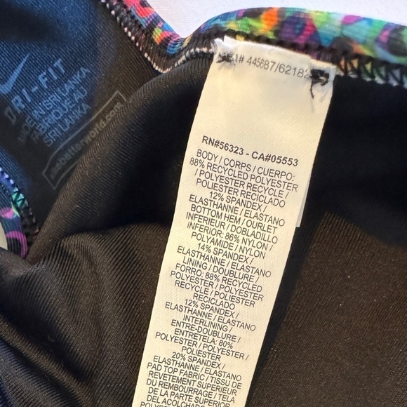 Nike Dri-Fit Classic Kaleidoscope Sports Bra Size Small - Picture 4 of 4